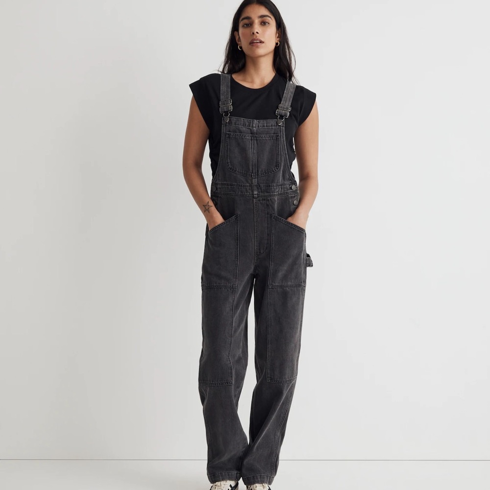 Denim Oversized Carpenter Overalls in Hartwell Wash